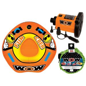 1人乗り WOW トーイングチューブ ロープ&amp;空気入れセット