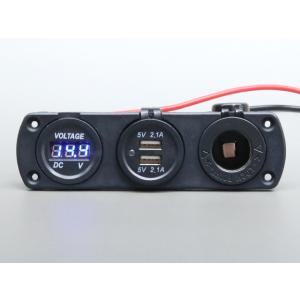 マリン用 12Vシガーソケット＋USBソケット＋電圧計
