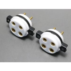 金メッキ 4ピン 真空管ソケット