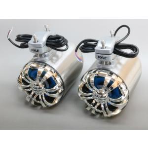 5.25インチ LED付き ステンレスウェイクタワースピーカー 防水マリンスピーカー