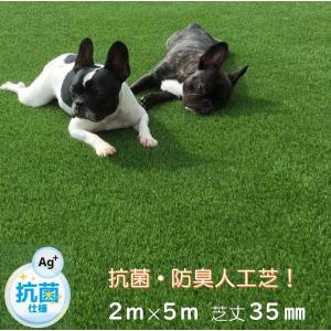 リアル人工芝　ドッグラン　2ｍ×5ｍ　遮熱　抗菌　防臭　防カビ　人工芝　芝高35ｍｍ　ロール　わんちゃん用
