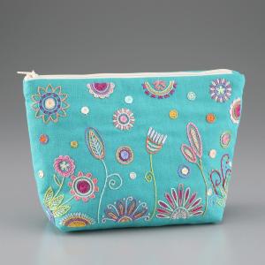 フランス製　刺しゅうキット Trousse Turquoise（ポーチ・ターコイズ）044-00977｜sun-k