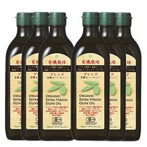 送料 無料 オリーブオイル エキストラバージンオリーブオイル 日本オリーブ 有機栽培エキストラバージンオリーブオイル ブレンド 450g (6本組) オリーブマノン｜sun-olive