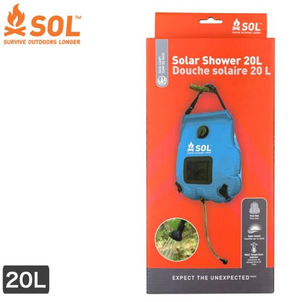 SOL ソーラーシャワー 20L 太陽光 温水 アウトドア 13873