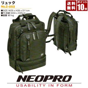 旧商品 ビジネスリュック メンズ バック 軽量 通勤 ナイロン おしゃれ 2WAY ネオプロ NEOPRO ZIP 2-053の商品画像