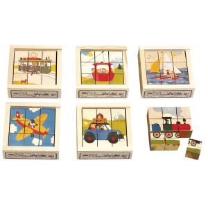 アトリエフィッシャー 六面体パズル・9pcs・のりもの AF904 知育玩具 パズル 出産祝い 木製 おもちゃ 0歳 1歳 2歳 3歳 4歳