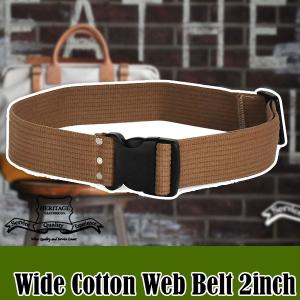 ヘリテージレザー 2インチ Wide Cotton Web Belt コットンウェブベルト HL501X｜sun-wa