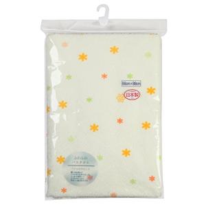 イサム商会 綿100% 日本製 花柄ふわふわバスタオル クリーム 88×88cm