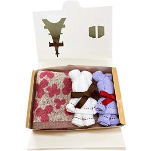 タオルの萩原 タオル ギフト フェイスタオル 1枚 ＆ タオルハンカチベア 2個 セット かわいい プレゼント ft1p+bea2p