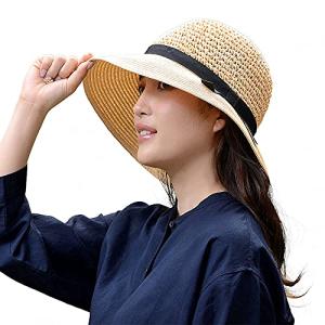 クーアイ ペーパーハット レディース 細編み 麦わら帽子