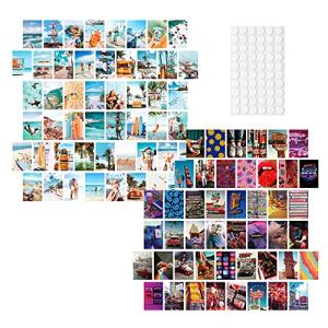 tricolor ポストカード 50枚セット はがき 両面に写真あり ステッカー付き インテリア おしゃれ 海