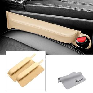 Raksonic 車用隙間クッション 車内隙間埋め クッション シート パッド スペーサー レザー 小物の落 下防止 幅広い車種に対応 運転席と助手席組み合 2本入