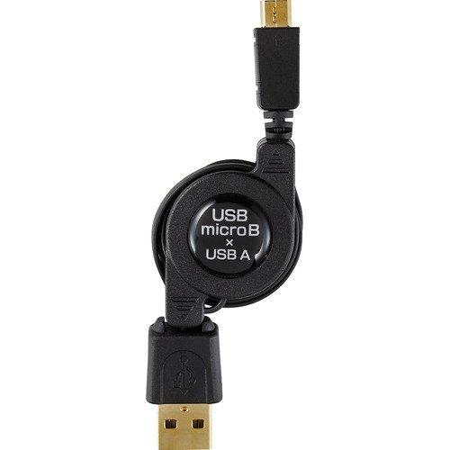 エルパ (ELPA) USB-USBｍｉｃｒｏ巻取ケーブル 充電ケーブル 充電コード USB2.0準...