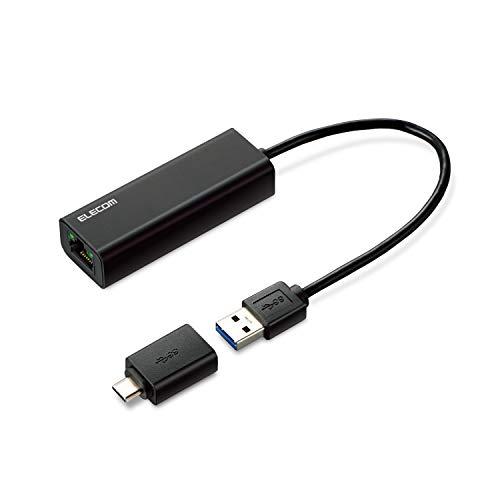 エレコム 有線LANアダプター USB-A USB-C 変換アダプタ付 2.5Gbps対応 ブラック...