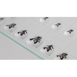 将棋 ガラス クリスタル 透明 盤 駒 インテ...の詳細画像1