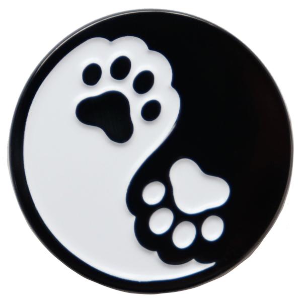 ピンバッジ 肉球の太極図（タオマーク）犬や猫の手足 かわいいピンズ