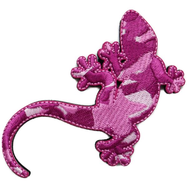 ワッペン トカゲ（ヤモリ） 迷彩柄 マジックテープ（ベルクロ・面ファスナー）着脱式 ミリタリー サバ...