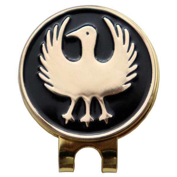 ゴルフマーカー 八咫烏（ヤタガラス） ハットクリップ マグネット（磁石）着脱 ボールマーカー 鉄製 ...