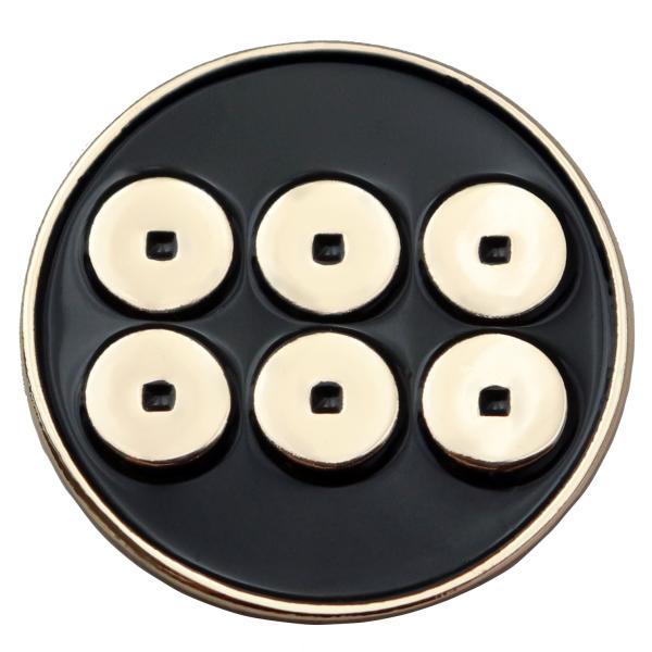 ゴルフマーカー 六文銭 戦国武将・真田幸村の家紋 土台・クリップ無し ボールマーカー 鉄製 直径2....