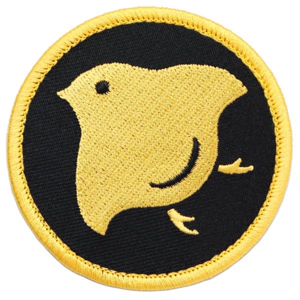 ワッペン 千鳥紋 かわいい小鳥の家紋 マジックテープ（ベルクロ）着脱式 ミリタリー サバゲー 刺繍パ...