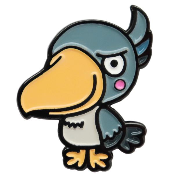 ピンバッジ ハシビロコウ 動かない鳥 かわいい動物 ピンズ 合金製 2×2.5cm