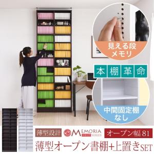 MEMORIA 棚板が1cmピッチで可動する 薄型オープン幅81 上置きセット｜sunbridge-webshop