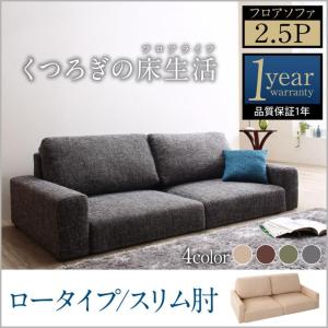 ソファー 2人掛け 安い ソファ  2人掛け おしゃれ フロアソファソファ スリム肘 ロータイプ 2.5P｜sunbridge-webshop