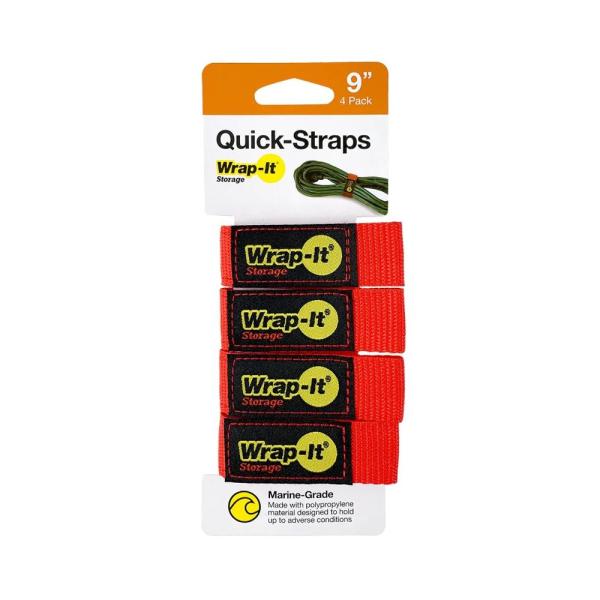 Wrap-it クイックストラップ 9" x 1" (4 Pack) レッド