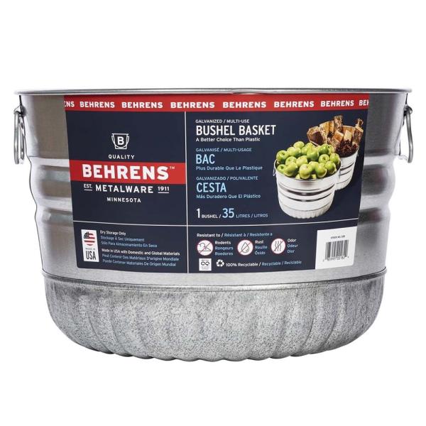 BEHRENS【ベーレンス】ワンブッシェルユーティリティーバケット スチール製バケツ タブ アメリカ...