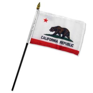 黒スティックフラッグ カリフォルニアミニ4×6in（10×15cm） メール便可 California Flag california46｜suncast