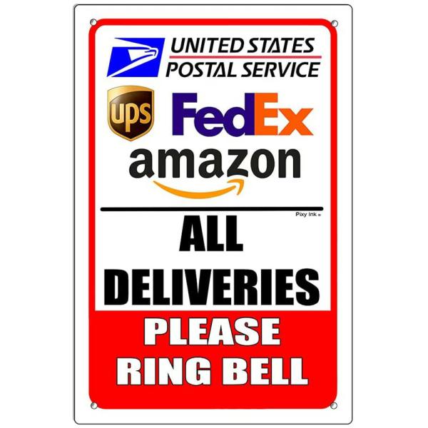 DeliverySign（タテ看板） ALL DELIVERIES PLEASE RING BELL...
