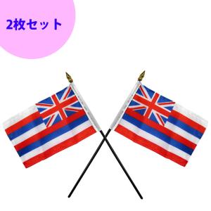 黒スティックフラッグハワイミニ4×6in（10×15cm）2枚セット/メール便可 Hawaii Flag hawaii4-6-2｜suncast