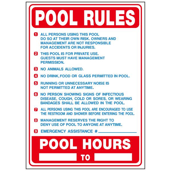 HY-KO 20x28インチ プラスチックサイン【POOL RULES (CALIFORNIA)】 ...