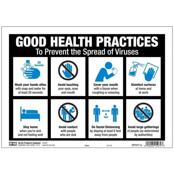 HY-KO 12x8.5プラスチックサイン【GOOD HEEALTH PRACTICES】HY-20...