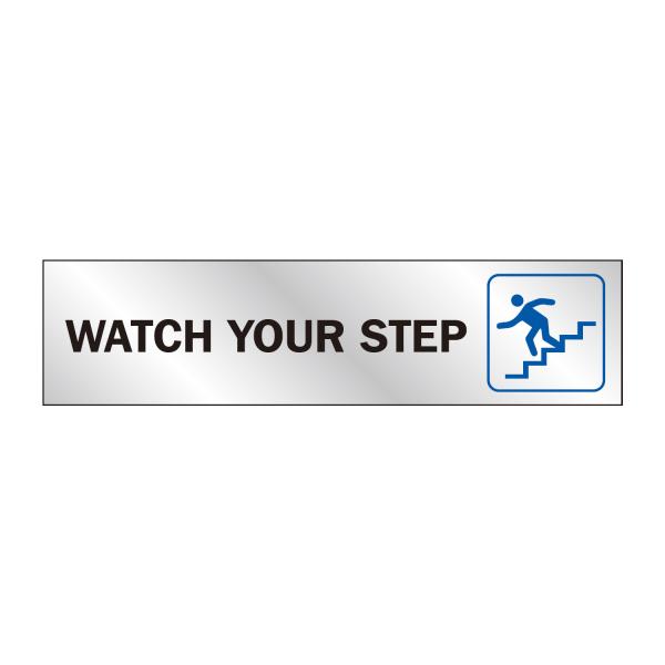 HY-KO 2x8インチ アルミステッカー【WATCH YOUR STEP】 5×20cm HY-4...