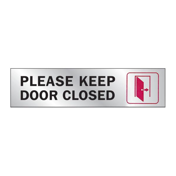 HY-KO 2x8アルミステッカー【KEEP DOOR CLOSED】 HY-444