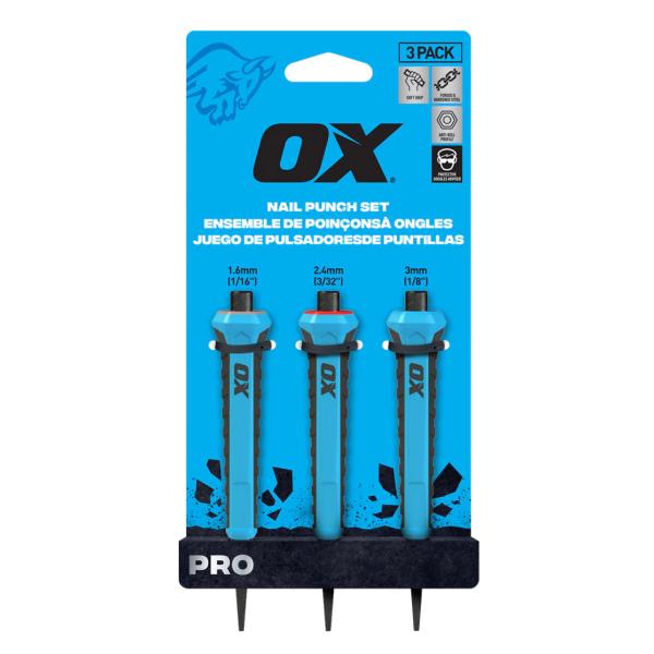 OX TOOLS(オックスツールズ) ネイルポンチ3本セット（ 1.6mm, 2.4mm, 3mm）...