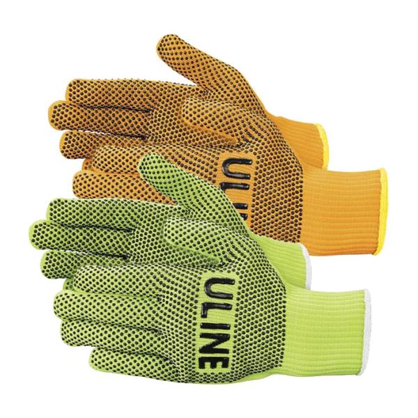 ULINE HI-VIS PVC DOT KNIT GLOVES  ハイビスグローブ 蛍光色 ビニボ...
