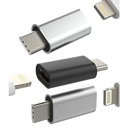 タイプc 変換アダプタ Lightning USB C 充電器 コネクタ (3個セット)ライトニング...