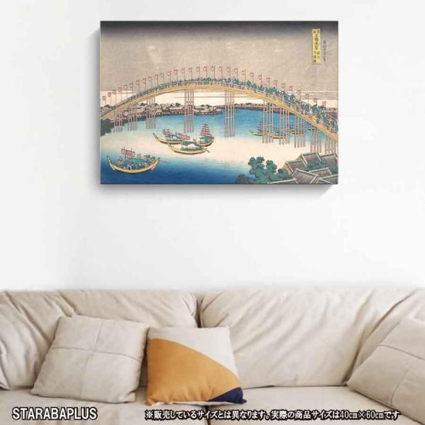 葛飾北斎 摂州天満橋 風景画 壁掛け 名画 ファブリック オシャレ インテリア アートパネル プレゼ...