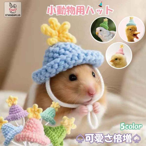 小動物用ニット帽 5カラー ハムスター 小鳥 ひよこ ハット 写真撮影 コスプレに最適 送料無料