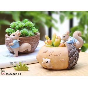 植木鉢 リス りす 母の日 ガーデニングオブジ...の詳細画像2