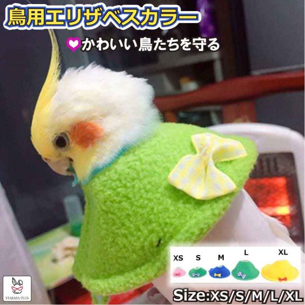 鳥用 エリザベスカラー 鳥類 オウム 調整可能 回復 傷口 防止 噛み防止 軽い バードネックカラー...