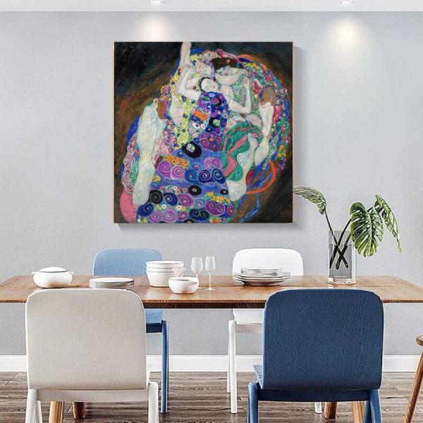 グスタフ クリムト バージン 名画 絵画 60cm×60cm インテリア 人気 ホテル カフェ 旅館...