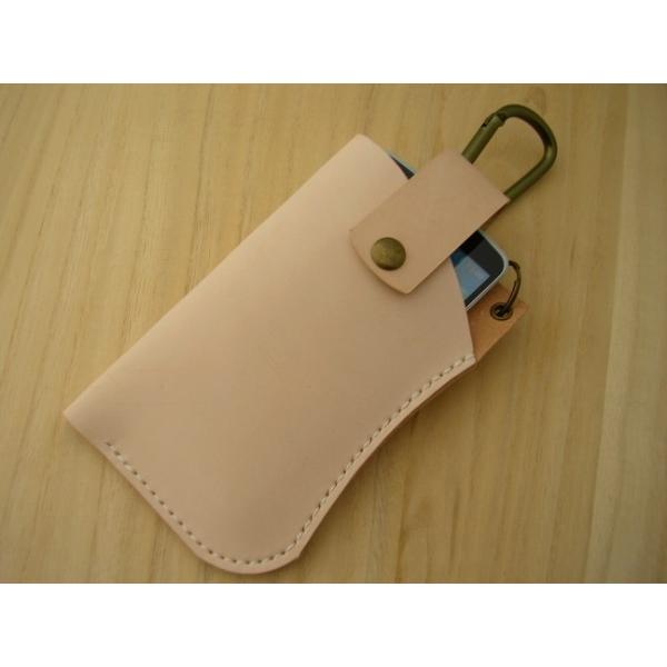 レザースマートフォンケース ベルト通し カラビナ付き 姫路レザーヌメ革 手縫い Xperia XZs...