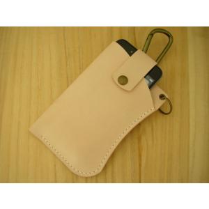 ダミエ柄レザーケース カラビナ付き alive-smartkey01-1d.jpg