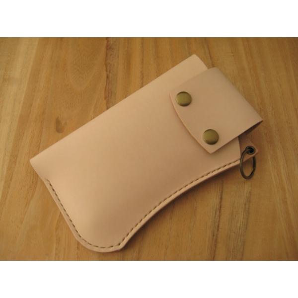 レザースマートフォンケース ダブルホック ベルト通し カラビナ付き LLサイズ 姫路レザーヌメ革 手...