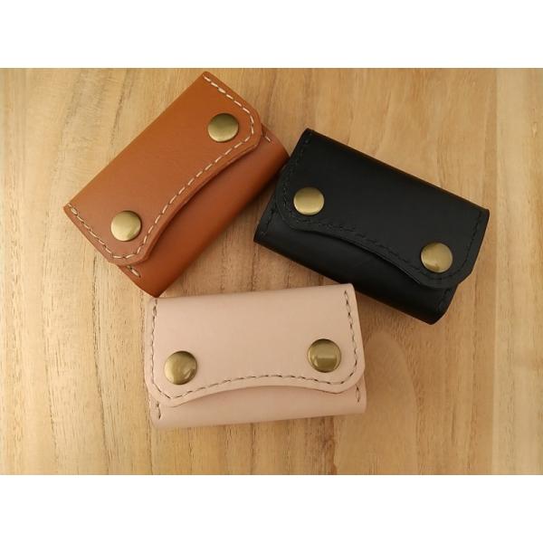 レザーキーケース 姫路レザー ヌメ革 本牛革 ダブルホック ブラック キャメル ナチュラル 生成り ...