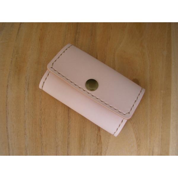 レザーキーケース 姫路レザーヌメ革 ハンドメイド 四角 角丸 総手縫い メール便可