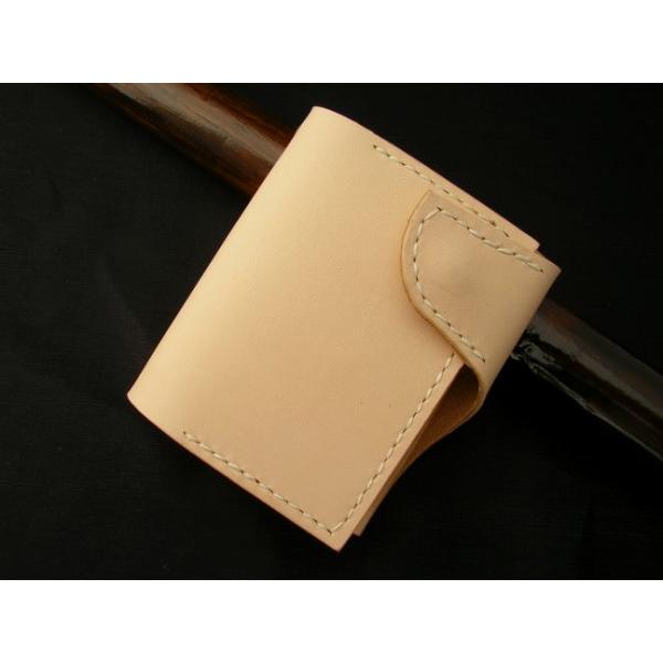 レザーウォレットミニ 小銭入れ 財布 ヌメ革 ハンドメイド 手縫い